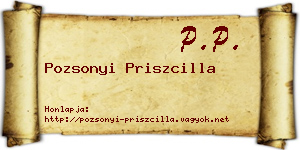 Pozsonyi Priszcilla névjegykártya